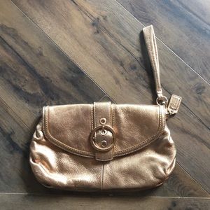 Coach metallic wristlet